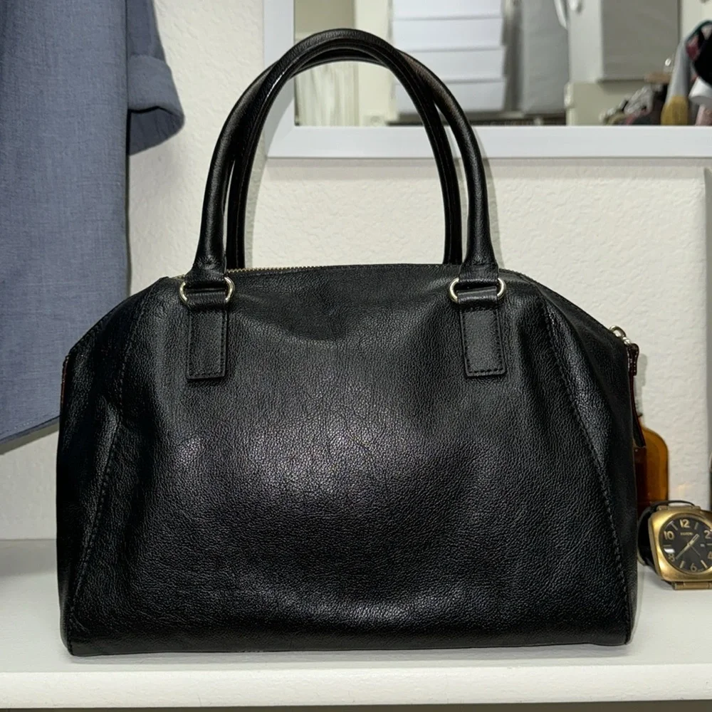 Kate Spade New York Black Bowler Bag Satchel Tote Authentic - Picture 3 of 12